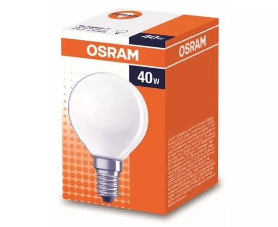 28374 - Лампа накал. OSRAM P E14 40W шар матовая 4008321411471 (1)