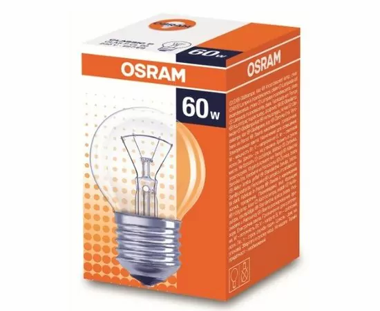 28381 - Лампа накал. OSRAM P E27 60W шар прозрачная 4008321666253 (1)