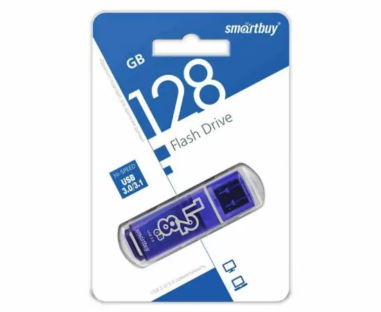 792229 - Флэш-диск (флэшка) USB UFD 3.0 Smartbuy 128GB Glossy Dark Blue (SB128GBGS-DB) (1)