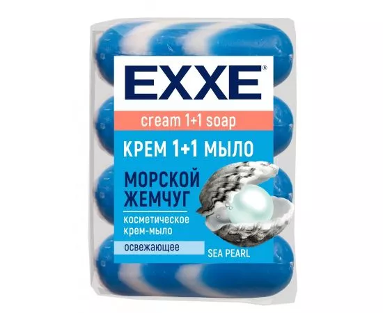 829155 - Мыло туалетное Морской жемчуг 4штх90г полосатое ЭКОПАК EXXE,уп.4шт, цена за уп. (1)