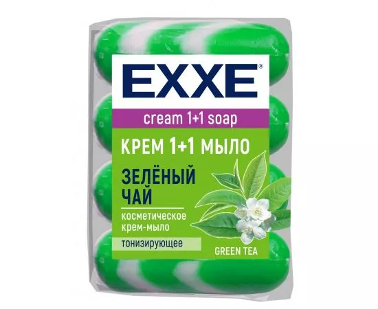 829156 - Мыло туалетное Зеленый чай 4штх90г полосатое ЭКОПАК EXXE, цена уп. (1)