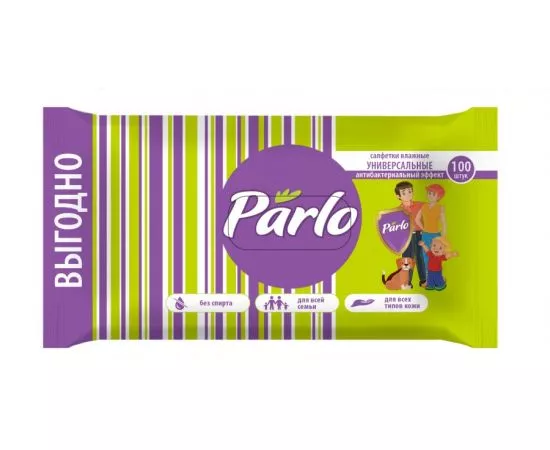 829216 - Влажные салфетки универсальные для всей семьи 100шт антибактериальные PARLO (1)