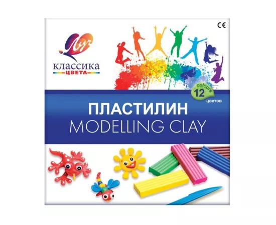 633079 - Пластилин ЛУЧ КЛАССИКА 12 цв. 240 г со стеком (1)