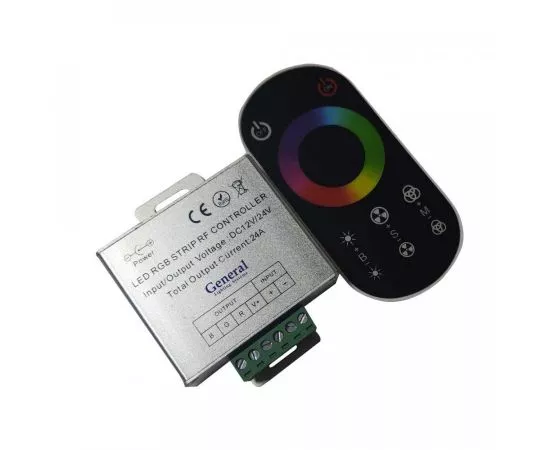 817973 - General Контроллер для св/д ленты 12/24V 288W RGB с белым радио пультом GDC-RGB-288-R-IP20-12 511804 (1)