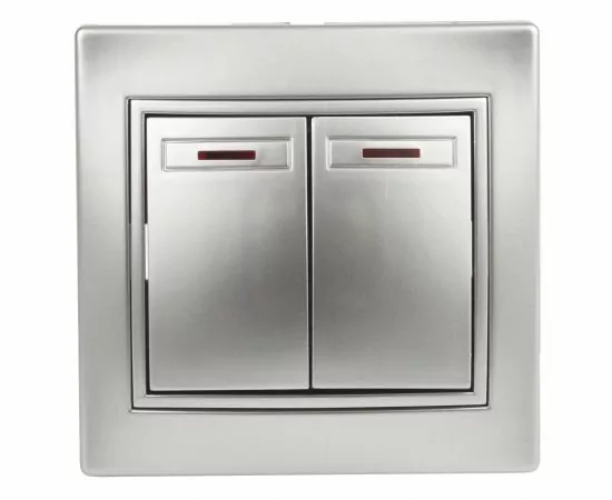 834498 - ЭРА Intro Plano выкл. СУ 2кл. инд. 10А, алюминий, 1-105-03 (1)