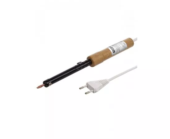 804042 - TDM Гранит паяльник 100Вт/220V ПД-100, ЭПСН, деревянная ручка, плоское жало SQ1025-0405 (1)
