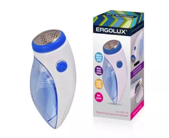 835896 - Машинка для удаления катышков ERGOLUX ELX-LR02-C40 (2xАА)  бело-голубой  5597 (1)