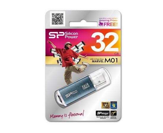 792215 - Флэш-диск (флэшка) USB UFD 3.0 Silicon Power 32GB Marvel M01 Blue (SP032GBUF3M01V1B) (1)