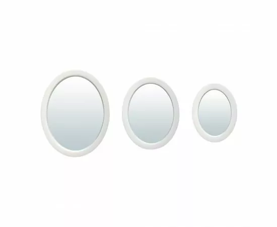827866 - Комплект декоративныx зеркал Неаполь белый 3 шт 26/20/15см QWERTY (1)