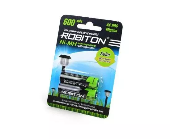 602443 - Аккумулятор Robiton Solar 600MHAA-2 R6 600mAh Ni-MH BL2, 13905 (1)