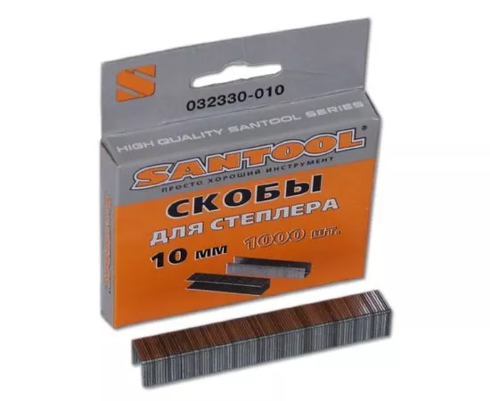604023 - SANTOOL Скобы 11,4х10мм, толщина 0,75мм ТИП53 д/мебельн.степлера 1000шт/уп, цена за уп,арт.32330-010 (1)