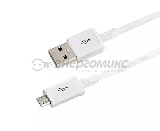 608007 - Кабель USB(A)шт. microUSBшт. (длинный штекер) 1м белый REXANT цена за шт, 18-4269 (1)