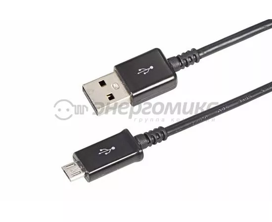 608009 - Кабель USB(A)шт. microUSBшт. длинный штекер 1м черный REXANT цена за шт (10!), 18-4268 (1)