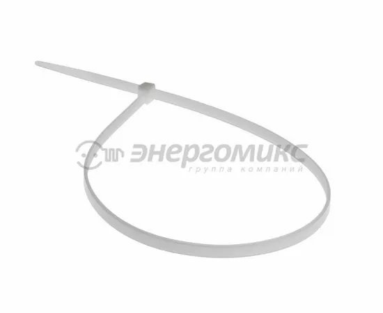 612117 - REXANT хомут нейлоновый белый 4,8х400 (уп. 100шт., цена за уп.), 07-0400 (1)