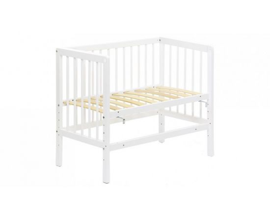 835066 - Кровать детская приставная Фея 100 белый В79,5хШ54хД94,8см, размер матраса 90х60 (мест 1) (1)