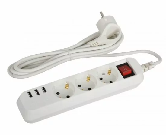 845265 - Эра сет.удл. ПВС 3x0.75 3роз.+3xUSB, 1,5м10А земля, выкл, U-3es-1,5m-USB 52900 (1)