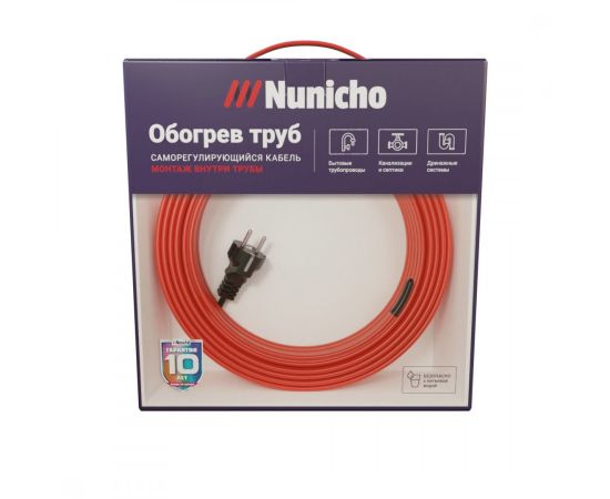 804191 - NUNICHO саморег. кабель пищевой (комплект в трубу) экран. MICRO10-2CR, 10м/100Вт (10Вт/м) (1)