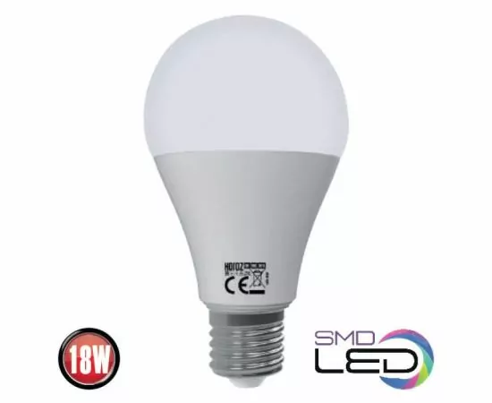 818672 - HOROZ лампа св/д ЛОН А80 E27 18W(1800lm) 3000K 2K 148х80 PREMIER-18 001-006-0018 (1)