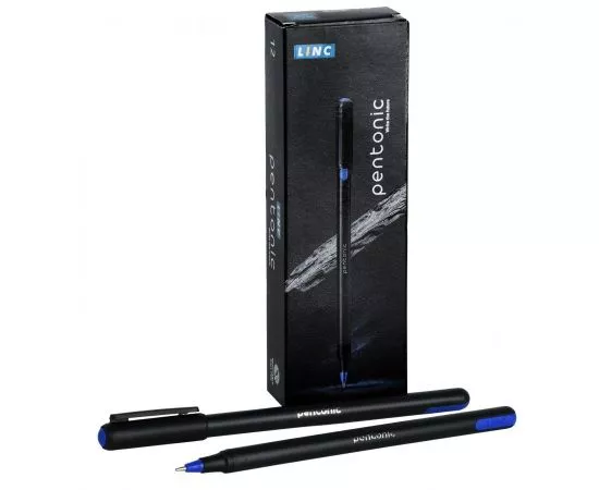 850431 - Ручка шариковая Linc PENTONIC синий 0,7 мм круглый корпус игольчатый наконечник (12!) арт.7024/Box (1)