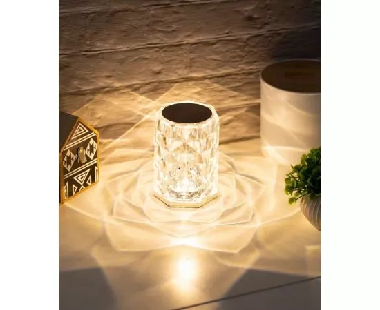 850216 - СТАРТ св-к декор. настольный 2LED Crystal Rose mini акк.1000mAh сенсор/димм 2-4-6K 130x90 USB-шнур (1)