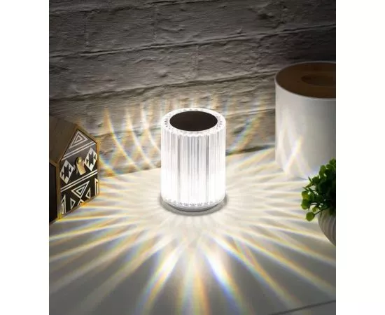 850217 - СТАРТ св-к декор. настольный 2LED Crystal Line mini акк.1000mAh сенсор/димм 2-4-6K 130x90 USB-шнур (1)