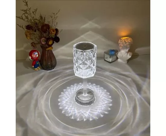 850218 - СТАРТ св-к декор. настольный 2LED Crystal Rose акк.1000mAh сенсор/димм 2-4-6K 220x90 USB-шнур (1)