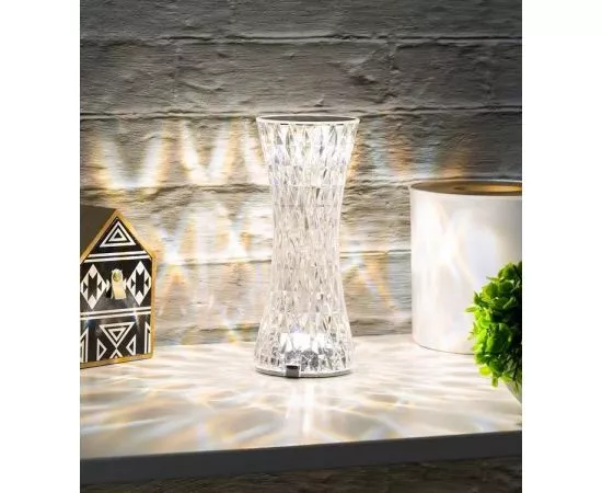 850219 - СТАРТ св-к декор. настольный 2LED Crystal Waist акк.1000mAh сенсор/димм 2-4-6K 190x80 USB-шнур (1)