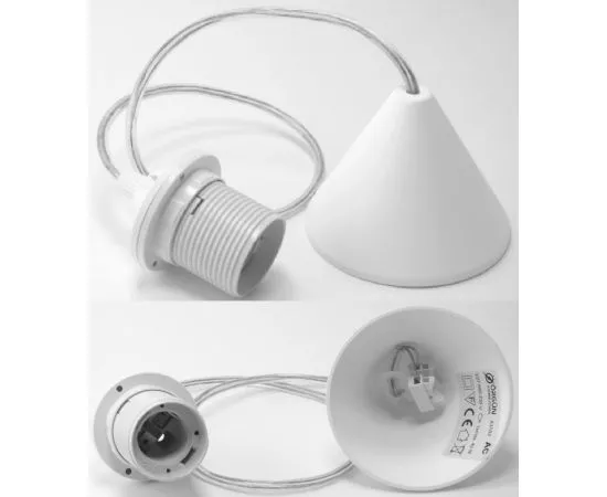 812771 - Orgun Патрон для ламп со шнуром E27,термопластик,прозрачный, 20см A3102-05 (1)