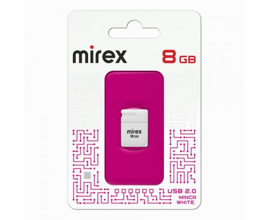 852538 - Флэш-диск USB 8Gb Mirex MINCA WHITE (ecopack) (1)