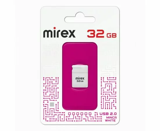 852540 - Флэш-диск USB 32Gb Mirex MINCA WHITE (ecopack) (1)