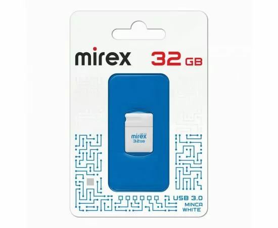 852542 - Флэш-диск USB 32Gb 3.0 Mirex MINCA WHITE (ecopack) (1)
