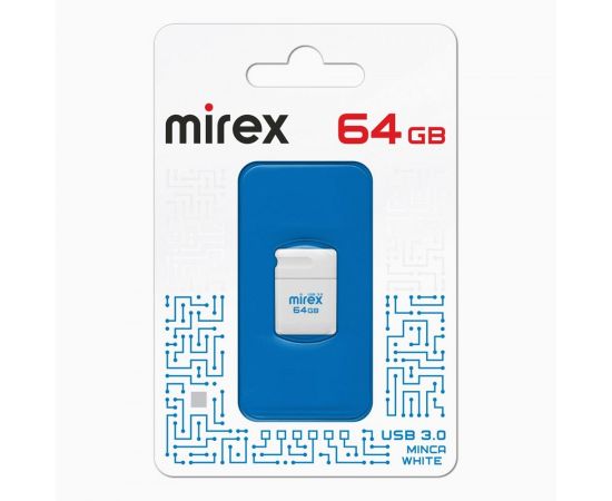 852543 - Флэш-диск USB 64 3.0Gb Mirex MINCA WHITE (ecopack) (1)