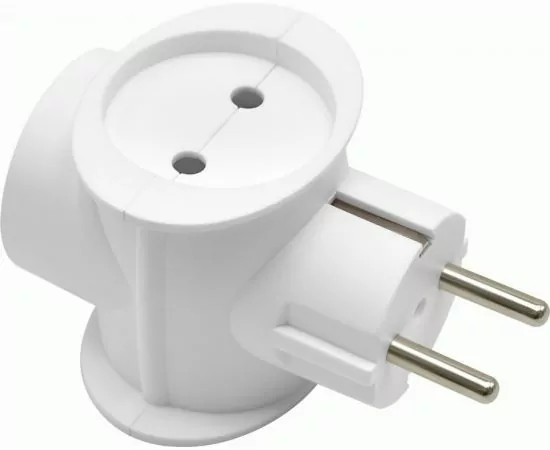 841222 - Defender разветвитель (тройник) TG-04 3 розетки 16А (Т-образный, земля, белый) 99111 (1)