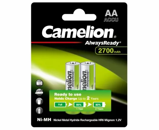 853992 - Аккумулятор Camelion R6 2700mAh Ni-MH Always Ready BL2 (1)