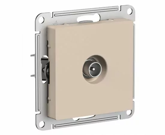 852315 - Systeme Electric AtlasDesign мех. конн. TV антен СУ 1 мест. песочный(пл.осн, RG6 0,7dB)ATN001293(5!) (1)