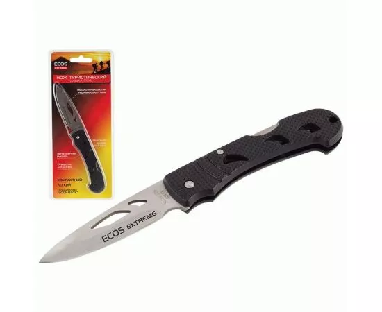 853828 - Нож туристический складной ECOS EX-142, черный 325142 (1)