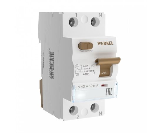 856422 - Werkel выкл. дифферинциальный (УЗО) ВД 1P+N 40А 30мА, тип AC, 6кА, эл. мех. W912P406 (1)