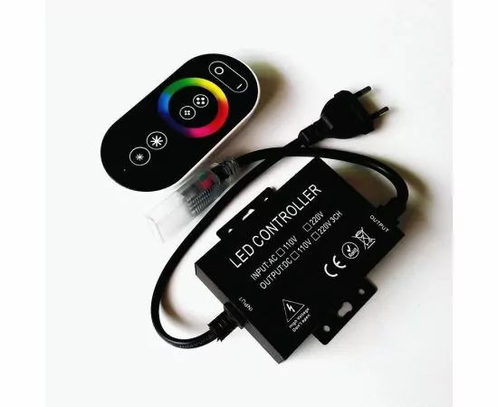 856847 - GENERAL контроллер для гибкого неона RGB 220V 2500W GDC-RGB-2500-R-IP20-220 пульт ДУ 512120 (1)