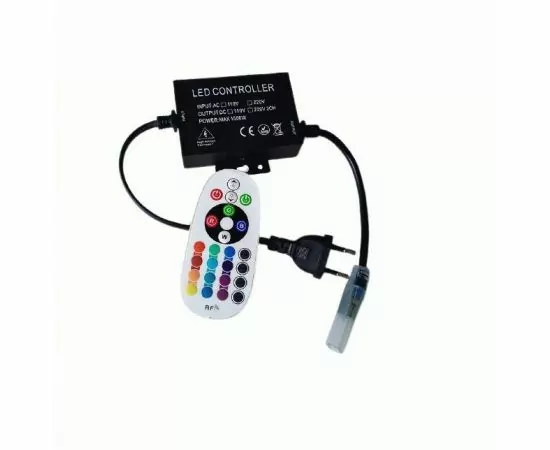 856849 - GENERAL контроллер для гибкого неона RGB 220V 1500W  GDC-RGB-1500-R-IP20-220 пульт ДУ 512118 (1)