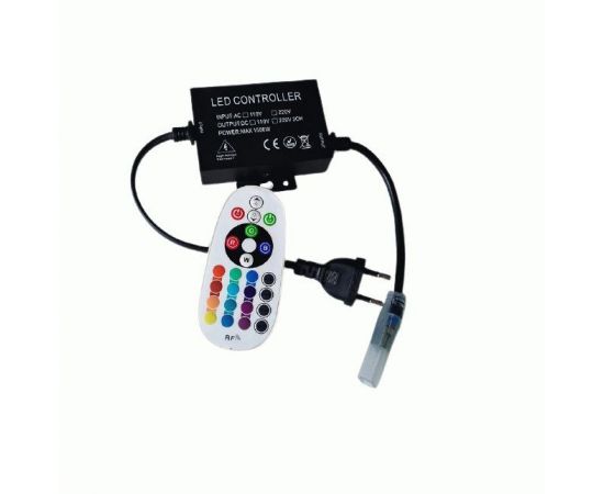 856849 - GENERAL контроллер для гибкого неона RGB 220V 1500W GDC-RGB-1500-R-IP20-220 пульт ДУ 512118 (1)