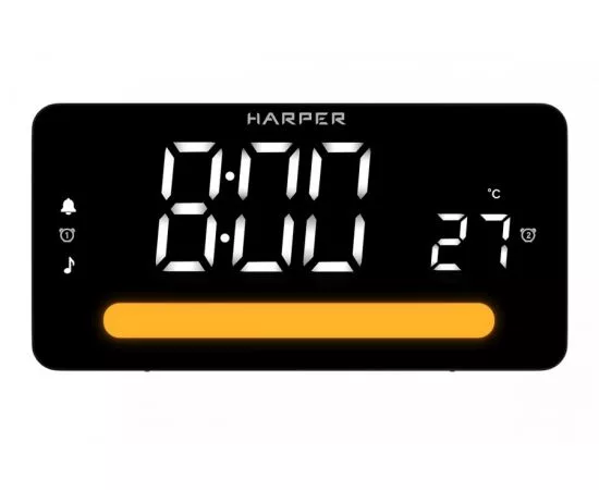 859392 - Радиобудильник HARPER HCLK-5030 black - white led H00003325 (1)