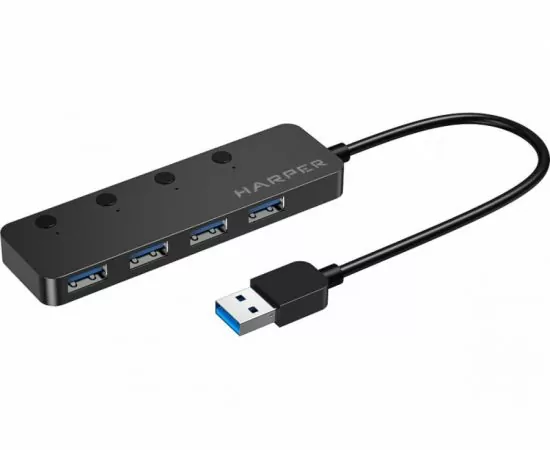 859430 - USB Концентратор HARPER HUB-04MB Black H00003293 (1)