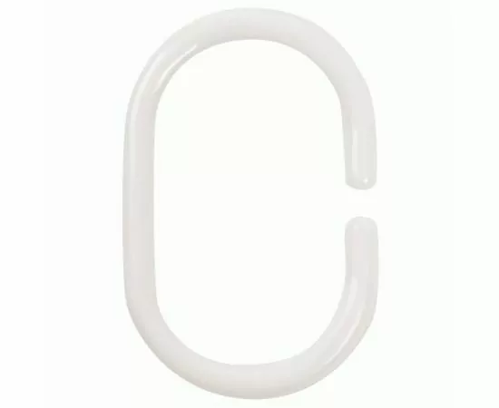 858682 - Кольца для штор в ванную белые,пластиковые,овальные,12 шт,103954/ Рыжий кот (1)