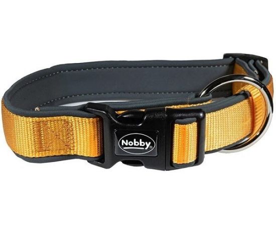 860190 - Ошейник для собак NOBBY CLASSIC 20-25мм 30-45см нейлон оранжевый серый 85476 (1)