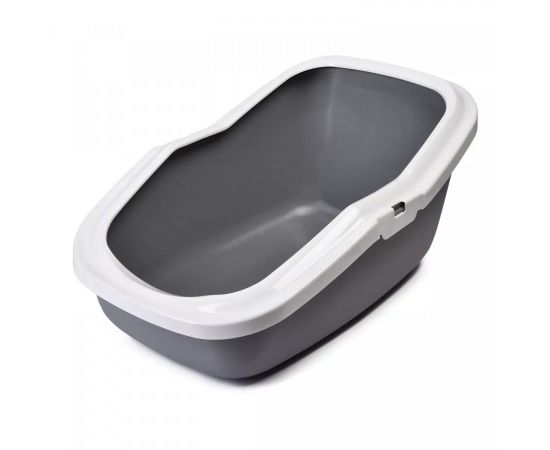 860334 - Туалет для кошек с бортиками SAVIC ASEO (56*39*27,5см) серый 52802 (1)