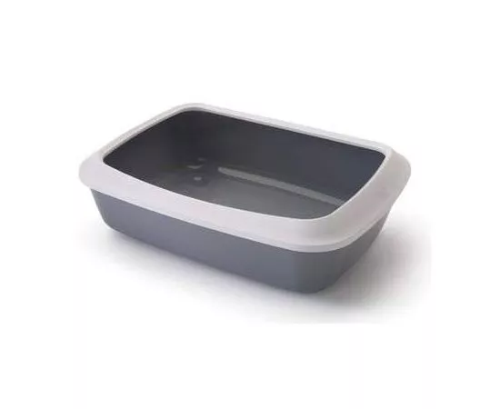 860338 - Туалет для кошек с бортиком SAVIC LITTER TRAY IRIZ 50 см серый 53380 (1)