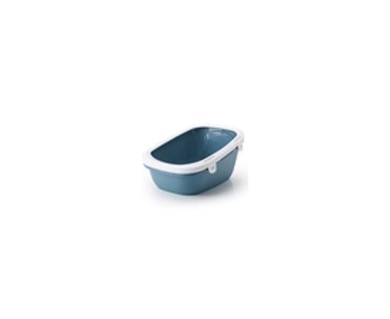 860397 - Туалет для кошек с бортиком с сеткой SAVIC SIMBA SOFT (64*46*31см) голубой камень 85889 (1)