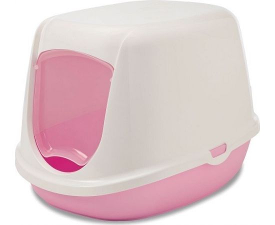 860400 - Туалет для кошек закрытый SAVIC DUCHESSE (44,5х35,5х32см) бело-розовый 85928 (1)