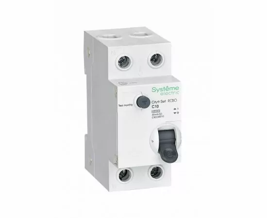 853949 - Systeme electric City9 дифф. автоматический выкл. АВДТ 32 2P С10 30мА, тип AC, 4,5кА C9D34610 (1)