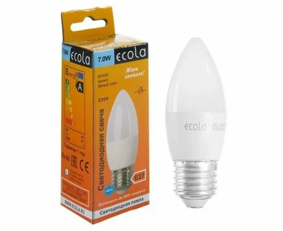 860014 - Ecola свеча E27 7W 2700K 2K прозр. 96х37 филамент (нитевидная) 360° Premium N7QW70ELC (10!) (1)